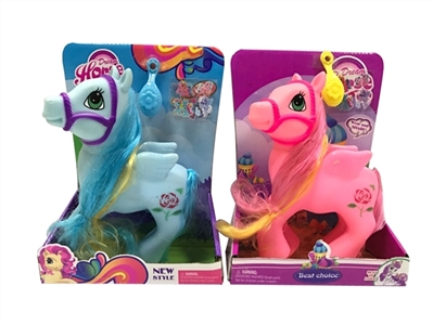 Two evade glue large horse amine with horse stick with currycomb mixed with music - OBL708203