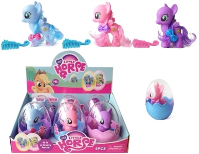 High quality of PVC plastic big egg evade glue with sun Ma Baoli horse cloak hairpin comb 6 colours - OBL708234