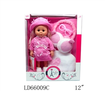 12 inch 12 sound girl dolls with the ear cap pink suit cover bag, etc - OBL708830