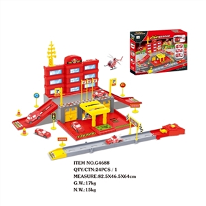 Fire > < ejection rail car park with only 1 plastic plane three car (slide) - OBL708994