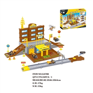 1 < project > ejection rail car park with plastic plane three car (slide) - OBL708995
