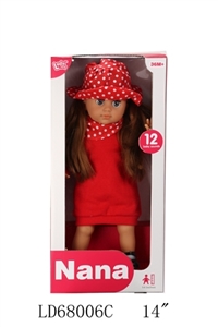 14 inch girl sound 12 straight foot red dress red white hat three piece suit - OBL709138