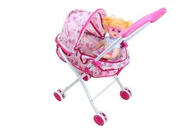 14 doll and baby sunshade trolley (iron) - OBL709402
