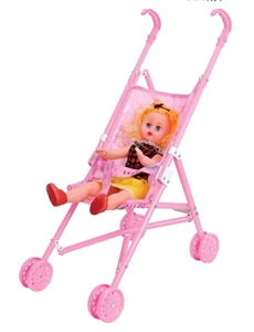 Baby stroller and 16 doll (plastic) - OBL709419