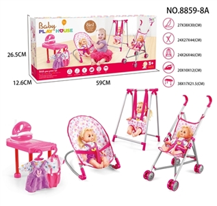 4 times combination (iron cart, swing, rocking chair, ironing board) 14 