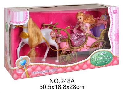 Horse in static/car hopper 2 color light/with doll - OBL709757