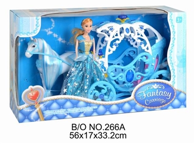 Horse in the electric light blue car - OBL709763