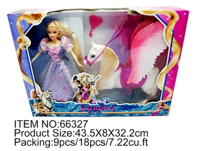 Rapunzel with white horse and comb - OBL709919