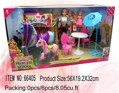Mother and baby with big pony and accessories - OBL709923