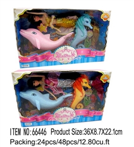 Mermaid princess with hippocampus and dolphins - OBL709935