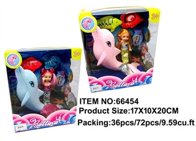 The little mermaid with dolphins and sea animals (2) - OBL709941
