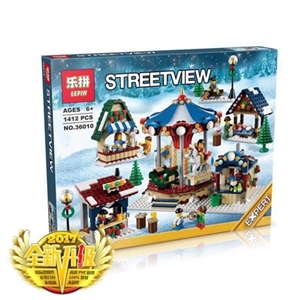 Christmas series - merry-go-round village in winter - OBL711054
