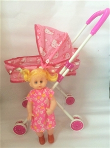 Red iron toy cart with dolls - OBL711383