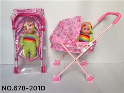 Iron cart with 16 inch live eyes boy doll - OBL711467