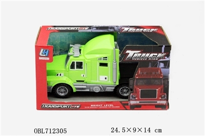 Inertial tow head car (ABS material, green, orange, white color, orange) - OBL712305