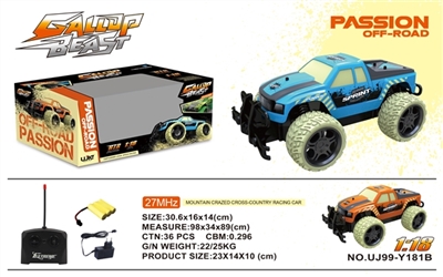 1:18 four-way remote control car (PVC) package - OBL712907