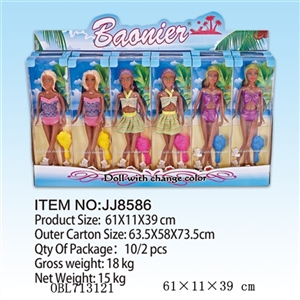 Barbie, 12 PCS/display box, hair body color - OBL713121