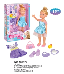 娃娃搭配换装裙子 镜子 梳子 鞋子 小提包 小发夹 - OBL713692