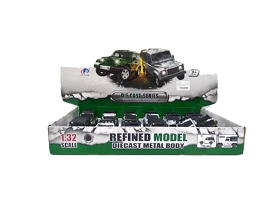 1:32合金回力军事路虎、牧马人（12只装） - OBL714354