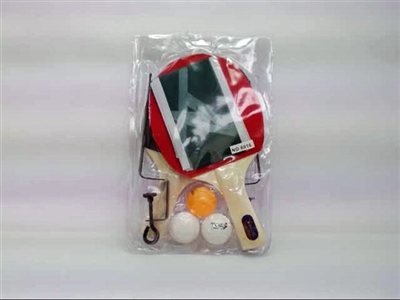 Wooden table tennis racquet with rack and the (with 3 balls) - OBL714830