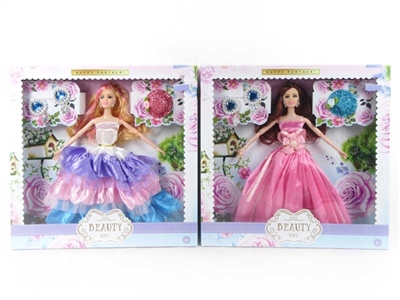 High gear box of 11.5 inch 12 joint real princess wedding dress with barbie earrings hat - OBL715033