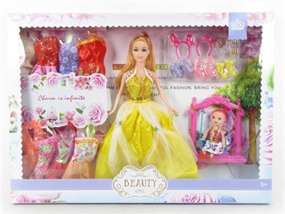 High gear box of 11.5 inch solid body princess dress barbie with three inches solid body kelly plus  - OBL715034