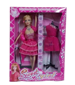 高挡盒11.5寸实身时装公主芭比带高档模特衣架 - OBL715043