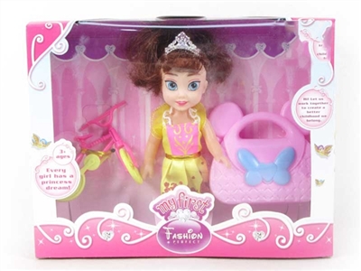 高挡6寸实身迪士尼公主带单车带大包 - OBL715046