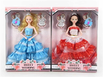 High gear box of 11.5 inch 12 joint with solid body princess dress barbie handbag chest hang two mix - OBL715074