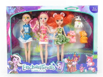 9 inches of solid body joint high school barbie three mixed with three fairy tale evade glue cartoon - OBL715080