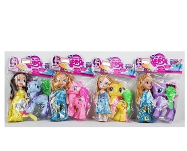 Evade glue horse with 6 inch solid body Disney princess combs the mirror four assortments - OBL715116
