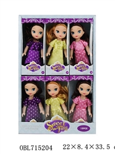 6 inch display box of 12 PCS empty handed princess Sophia - OBL715204
