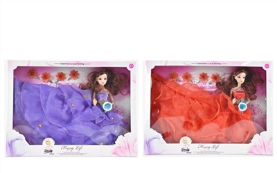 12 joint 3 d eyes trailing dress barbie two color orange - OBL715223