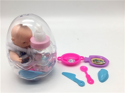 High-grade green eggs with 6 inch evade glue dolls bottles tableware - OBL715244