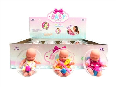 PVC ball eggs 12 cm sleep evade glue butterfly doll with 12 PC bottle - OBL715264