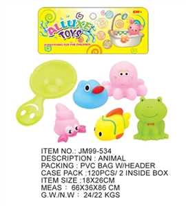 5只搪胶动物+勺子 - OBL716349