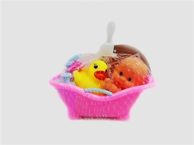 卡通搪胶娃娃浴缸洗澡套装 - OBL716542