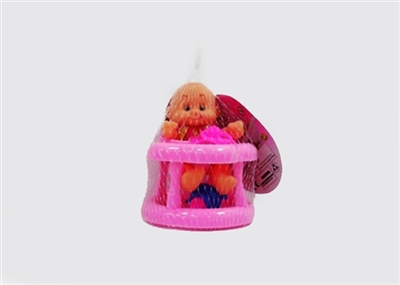 带衣服卡通搪胶娃娃学步椅套装 - OBL716560