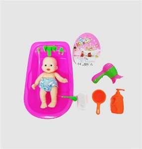 带衣服搪胶娃娃浴盆洗澡套装 - OBL716574