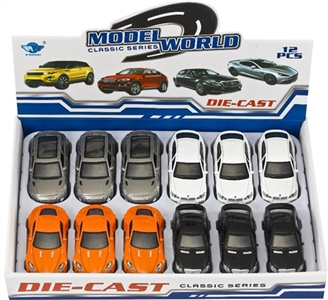 1：36合金回力模型车带灯光音乐12pcs - OBL716852