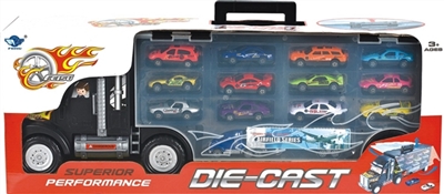 最大款货柜车装12只合金小轿车+小货柜 - OBL716880