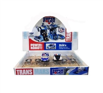 1:32布加迪合金回力警车+兰博基尼【12只/展示盒】 英文版 - OBL718090