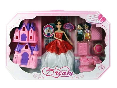 11.5 -inch 12 joint 3 d eyes dress barbie wears crown castle, blister - OBL718276