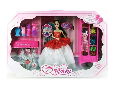 11.5 -inch 12 joint 3 d eyes dress barbie wears crown with chest, blister - OBL718277