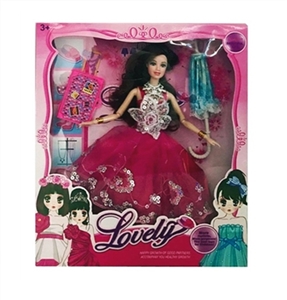 11.5 inch 12 joint wedding dress barbie with bag, an umbrella - OBL718295