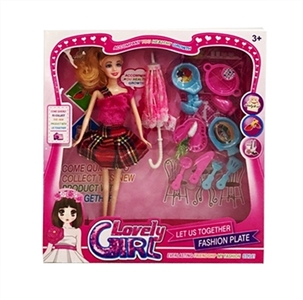 11.5 inch solid body fashion barbie blister with cooking accessories, umbrella - OBL718298