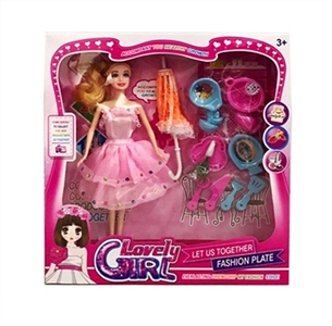 11.5 inch solid body fashion barbie blister with cooking accessories, umbrella - OBL718299