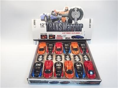 1:32一键变形兰博基尼+布加迪合金回力车【12只/展示盒】 - OBL718370