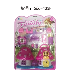Mushroom house with furniture - OBL718454