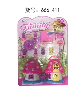 Mushroom house with furniture - OBL718461